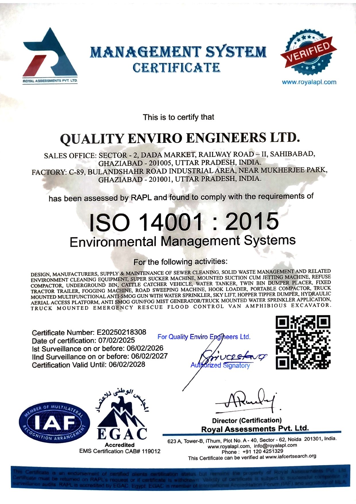 ISO 9001:2015 Certificate